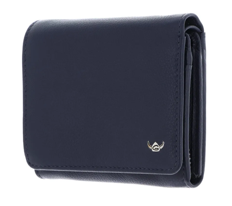 Golden Head Madrid Geldbörse Rindsleder Blau RFID 10 cm