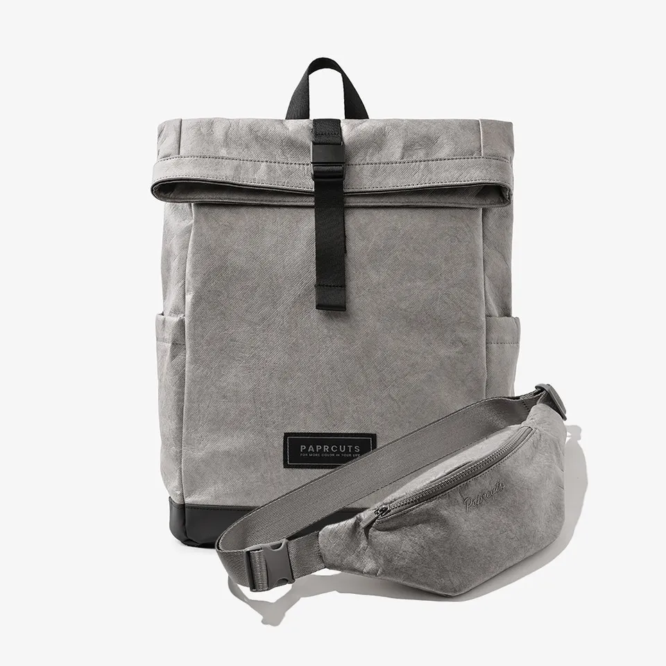 Paprcuts Berlin Rucksack Just Grey Bundle mit Bauchtasche