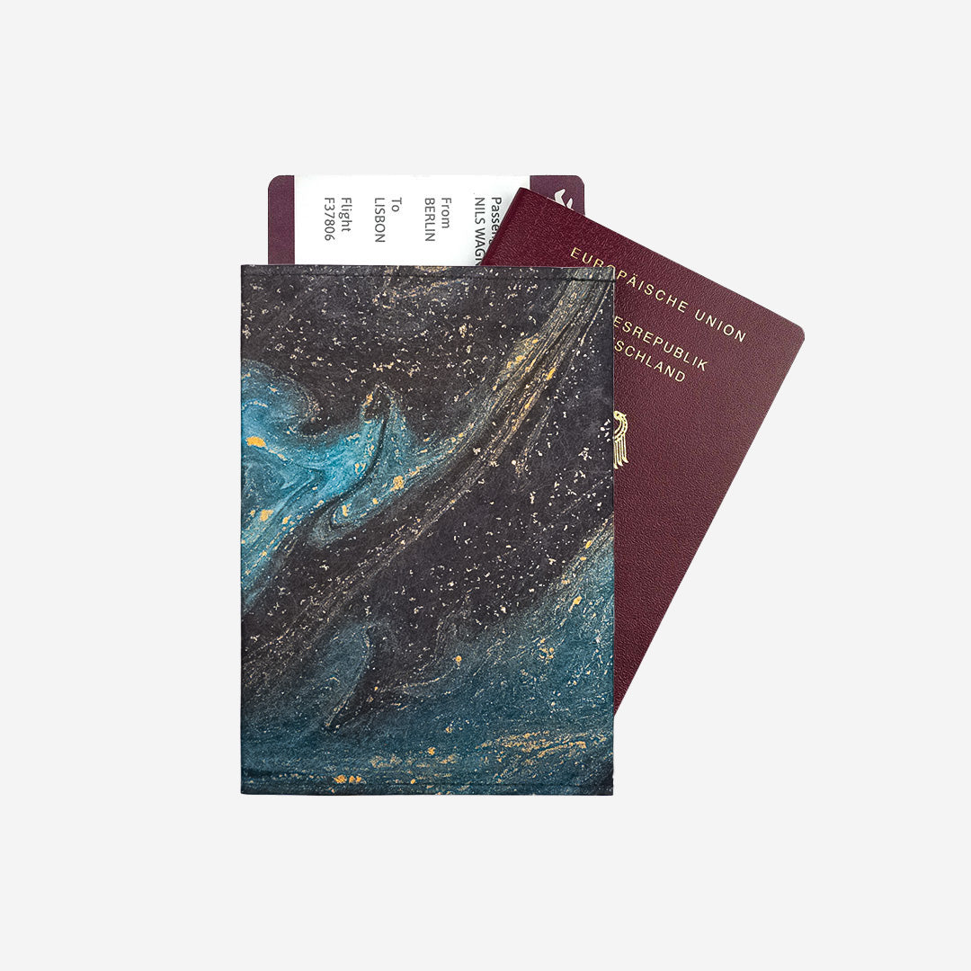 Paprcuts RFID Reisepasscover Saphire Marble Hülle RFID
