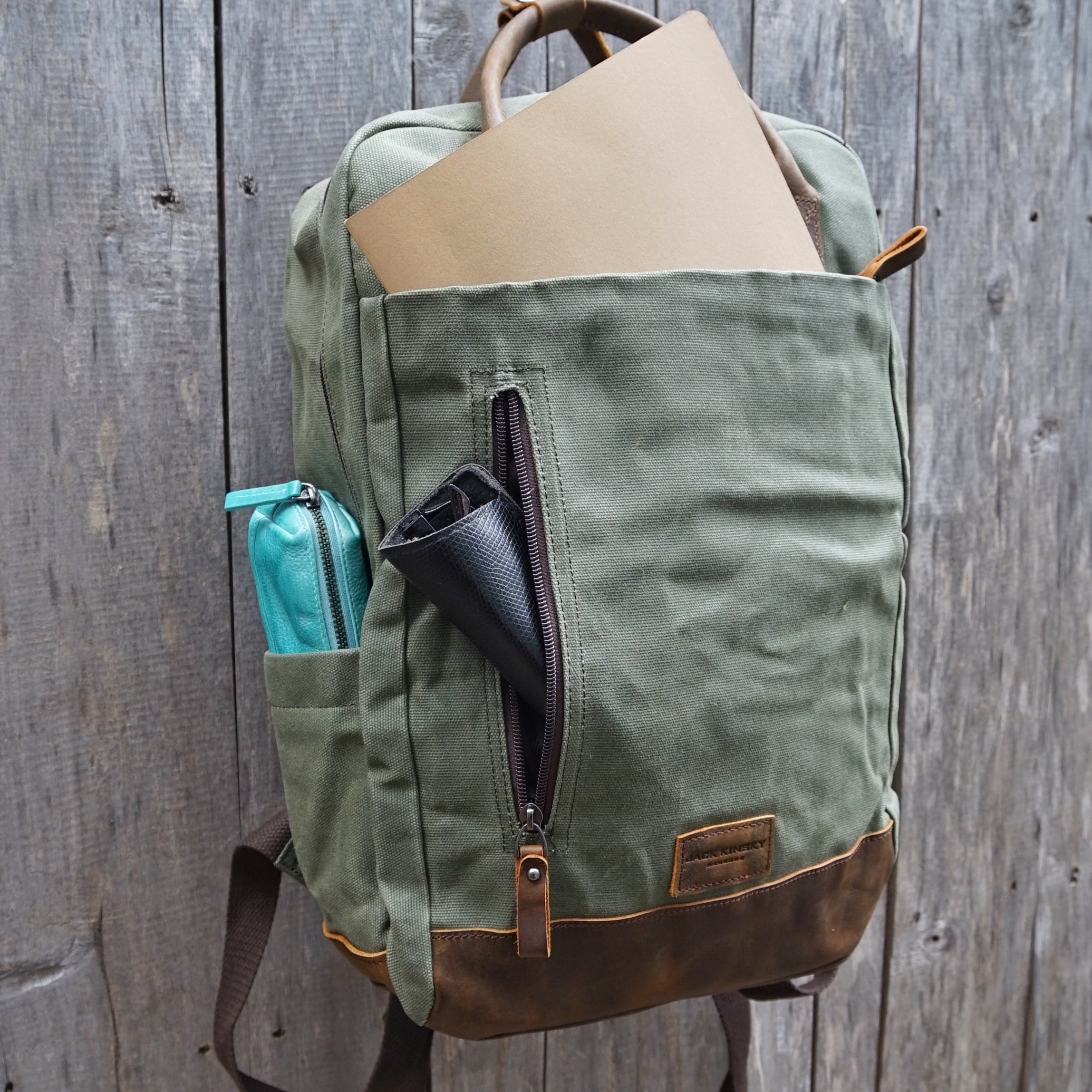 Jack Kinsky Dakar 6 Rucksack Navy Canvas Notebookfach