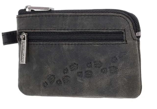 Oxmox Leather Footsteps 2.0 Schlüsselmäppchen Schwarz Vintage