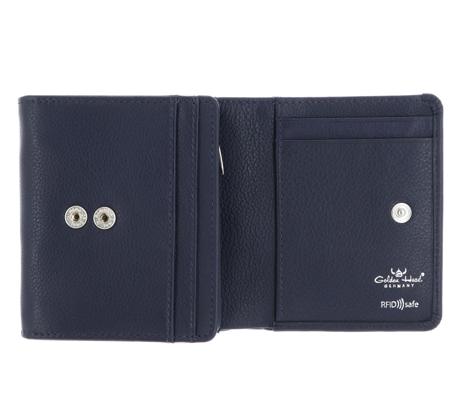 Golden Head Madrid Geldbörse Rindsleder Blau RFID 10 cm