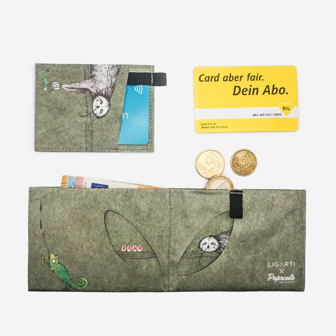 Paprcuts RFID PRO Wallet Faultier Portemonnaie mint RFID