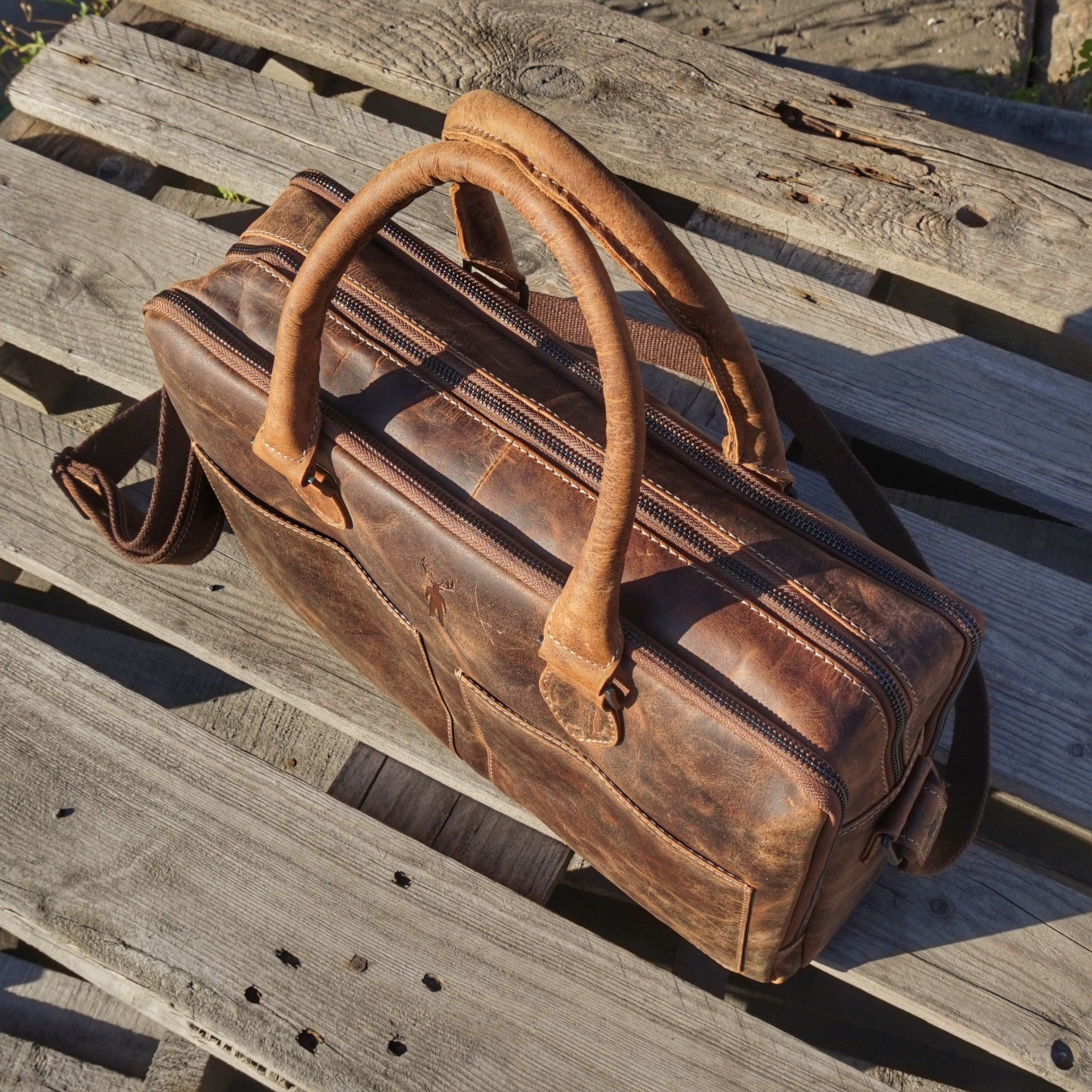 Jack Kinsky Baltimore 7 Aktentasche Cognac Rindleder