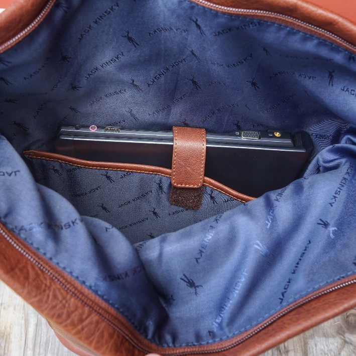 Jack Kinsky Porto 6 Rucksack Cognac Büffelleder Notebookfach