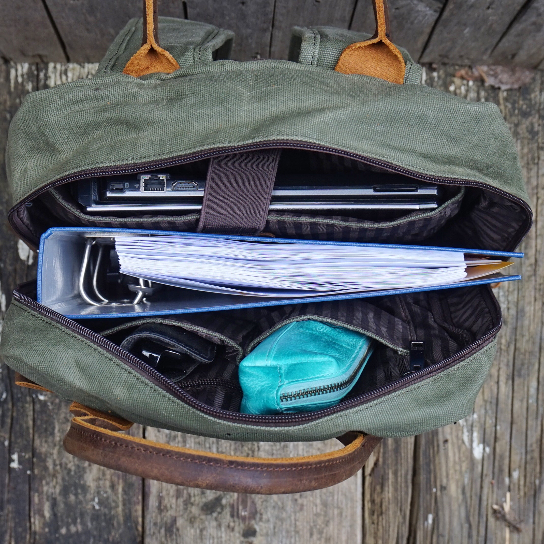 Jack Kinsky Dakar 6 Rucksack Navy Canvas Notebookfach