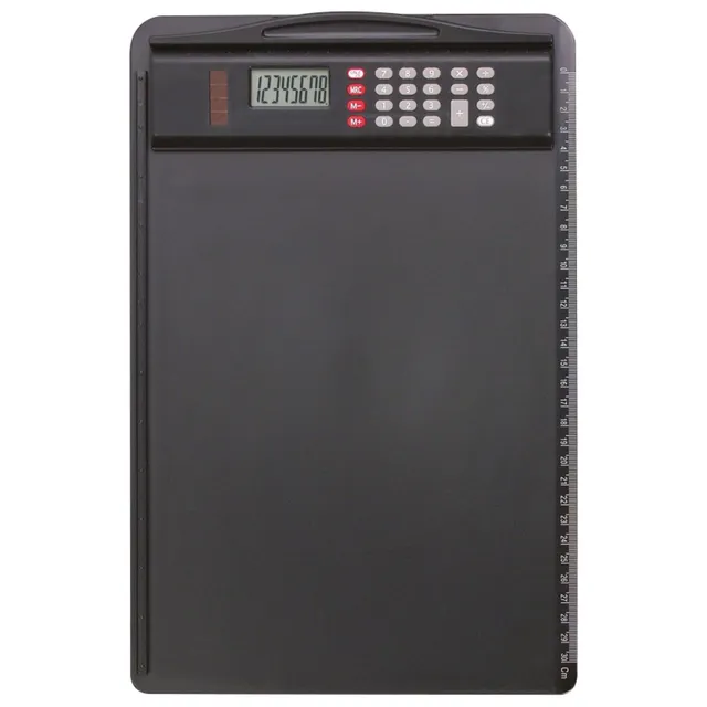Alumaxx Klemmbrett schwarz mit Rechner Dual-Power