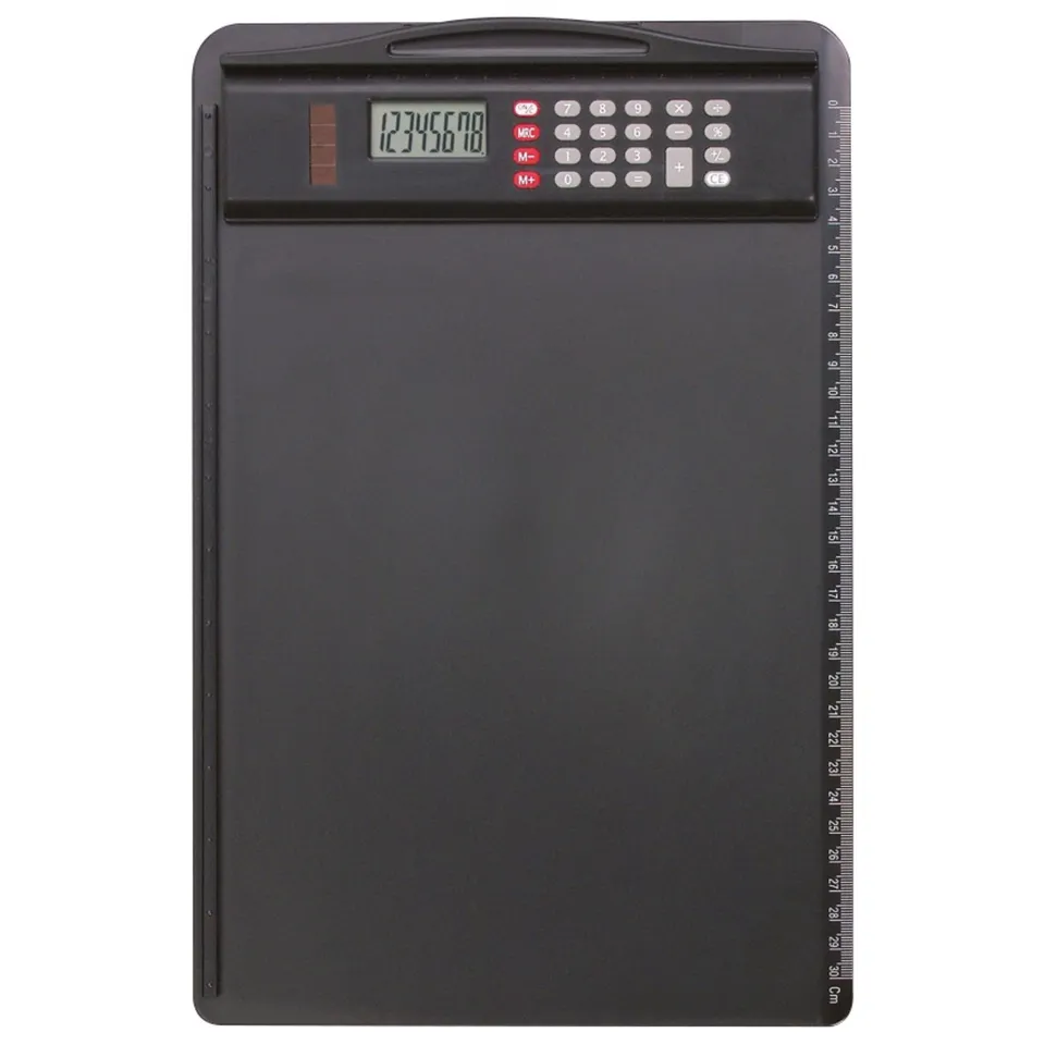 Alumaxx Klemmbrett schwarz mit Rechner Dual-Power