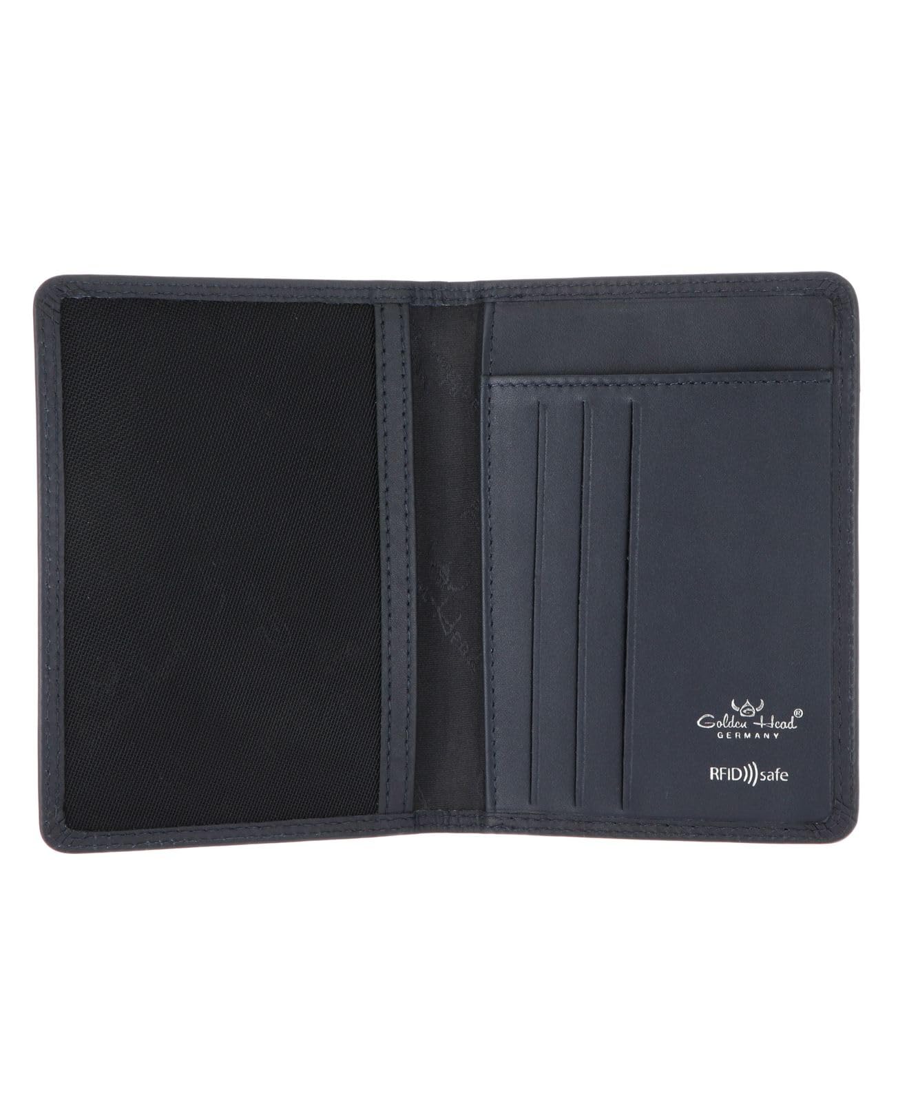 Golden Head Polo 4480 Ausweisetui Leder Marineblau RFID-Schutz