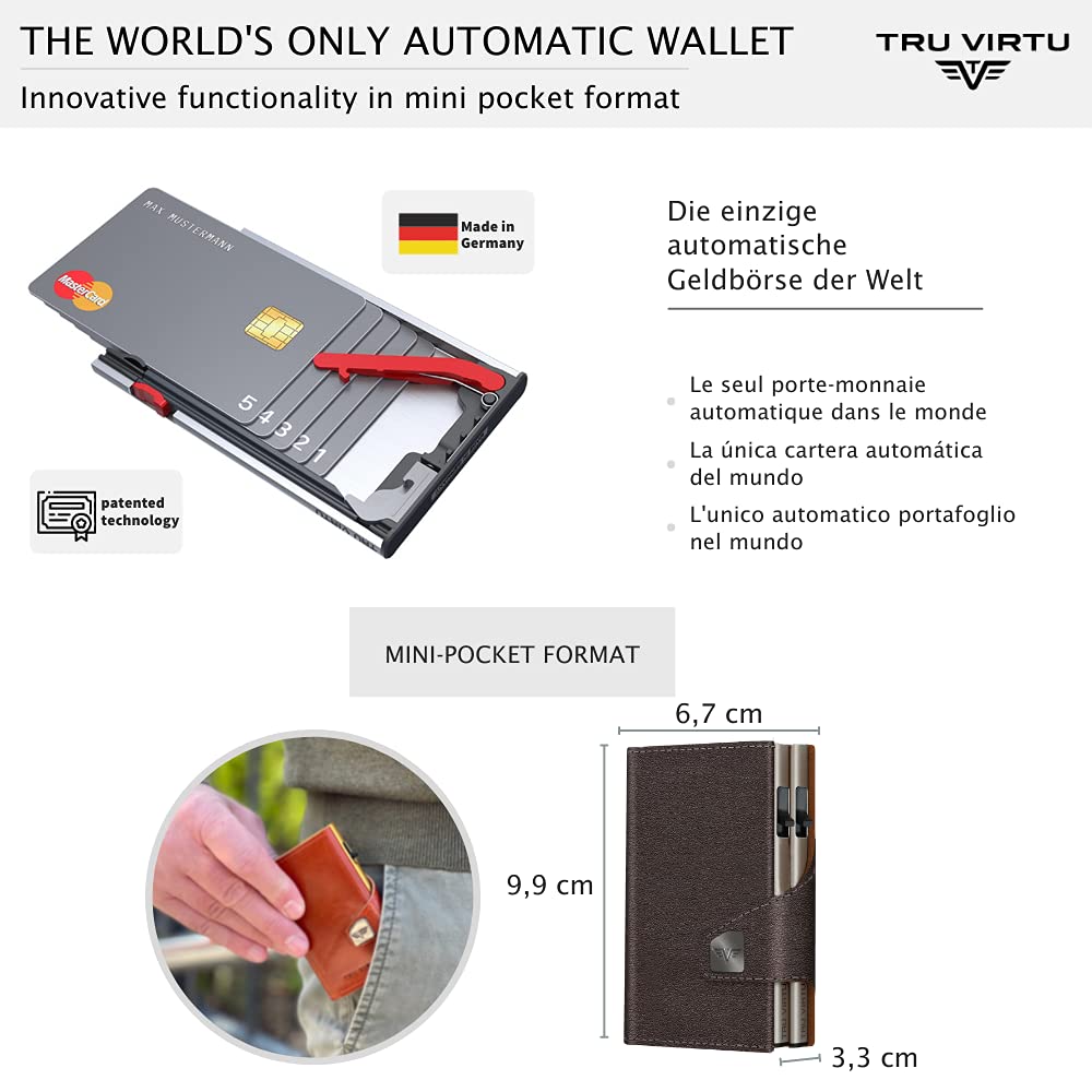 Tru Virtu Double Wallet Nappa Geldbörse Brown RFID