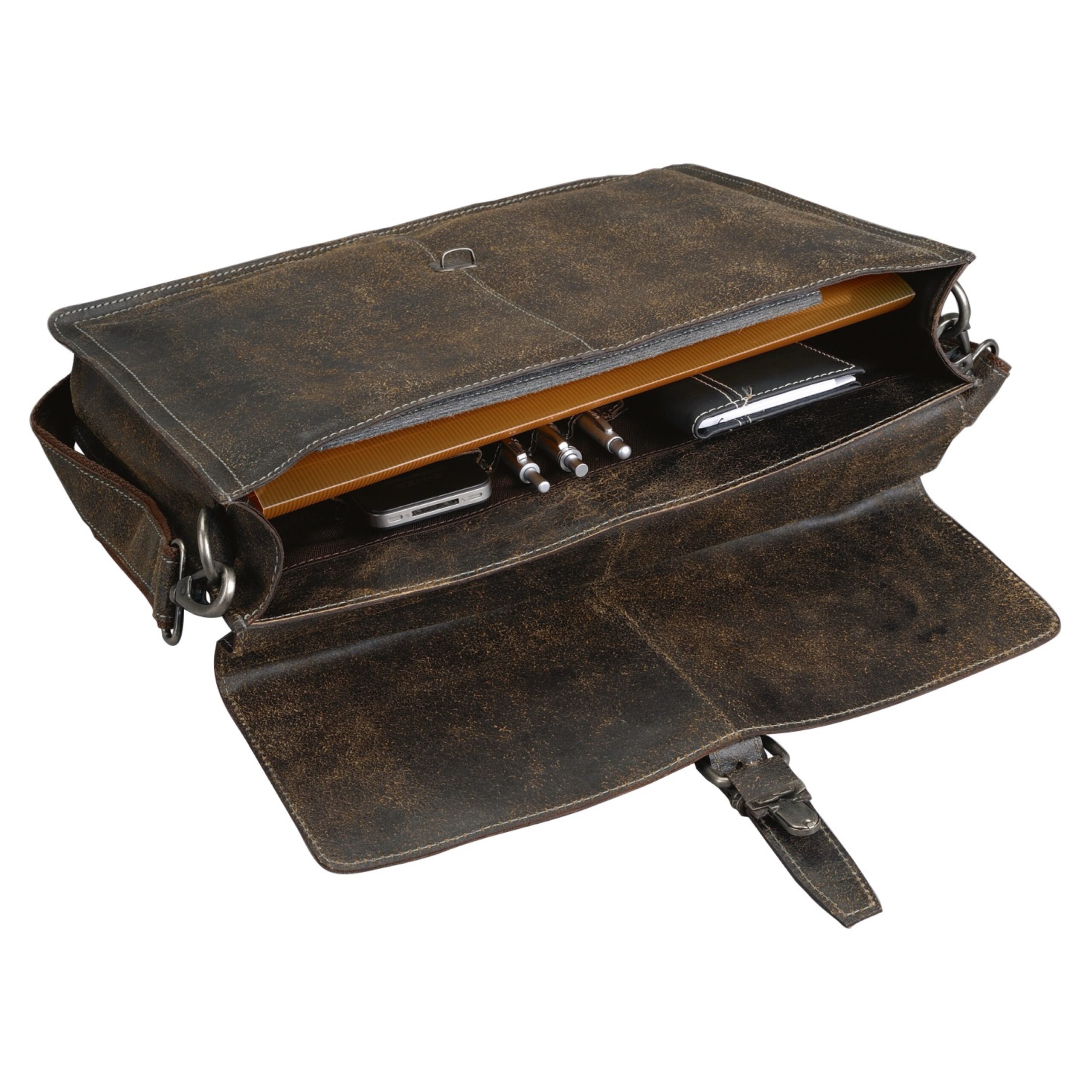 Alumaxx Lucky Businesstasche Leder braun 36 cm