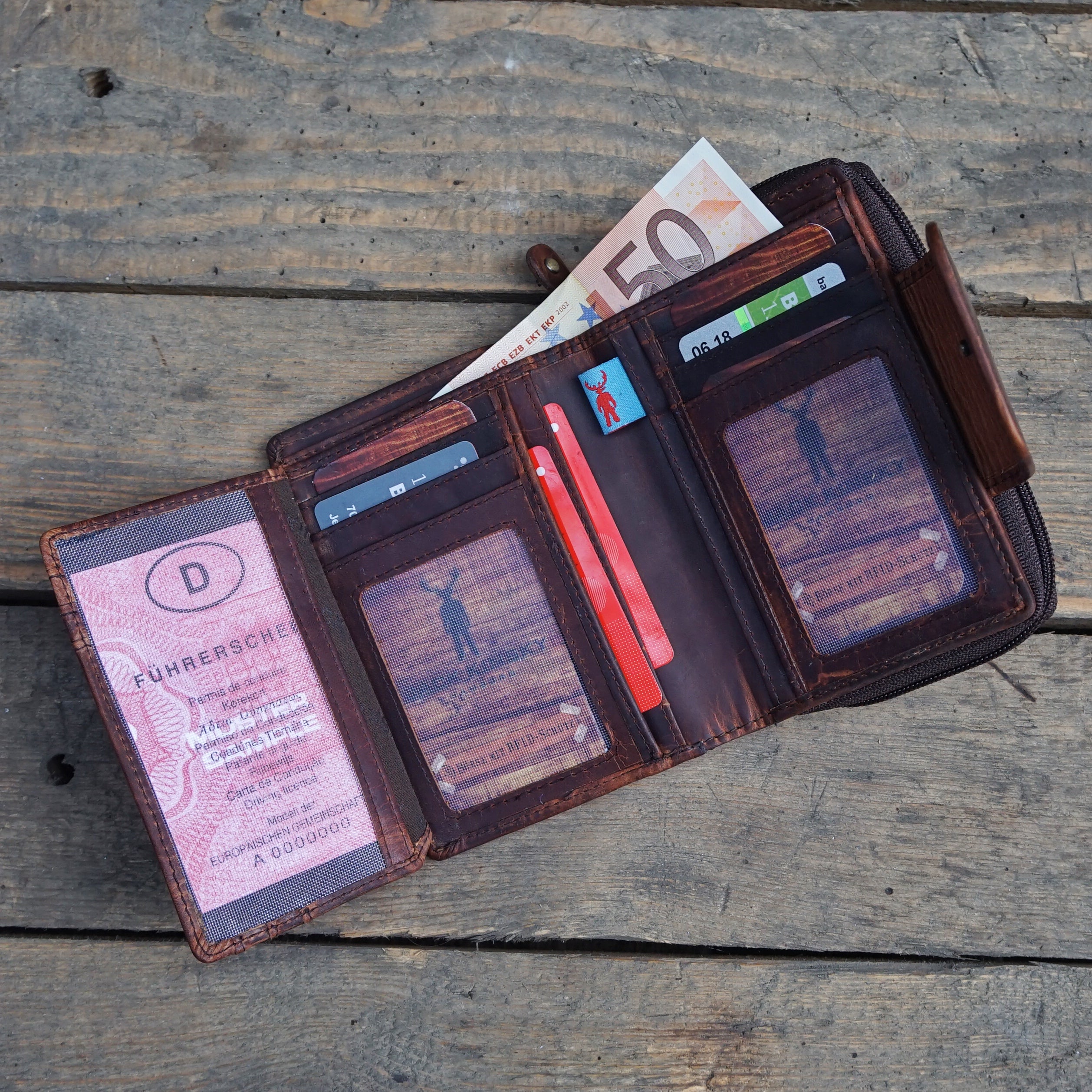 Jack Kinsky Monterey 511 Damenbörse Cognac mit RFID