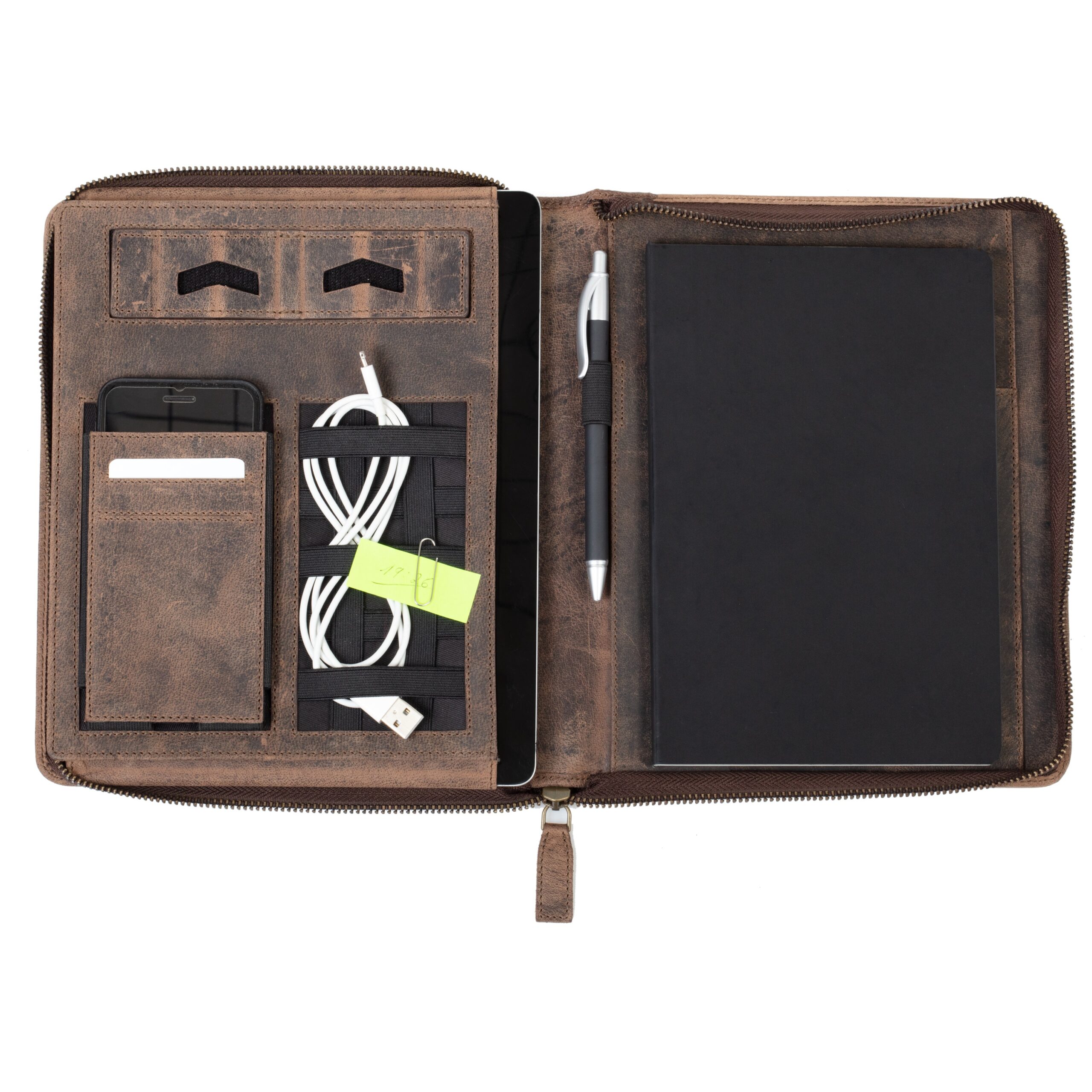 Alumaxx Charon Organizer A5 braun Leder mit Reißverschluss