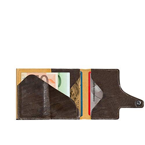 Tru Virtu Wallet Click & Slide Kartenetui Mossgreen Leder RFID