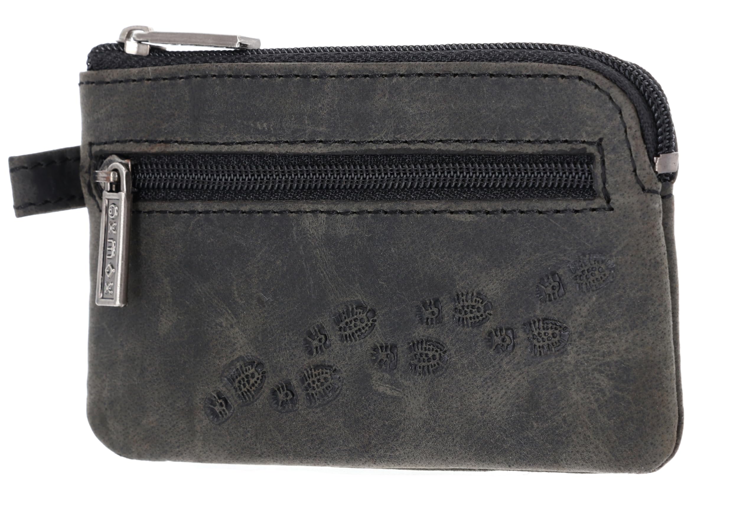 Oxmox Leather Footsteps 2.0 Schlüsselmäppchen Schwarz Vintage
