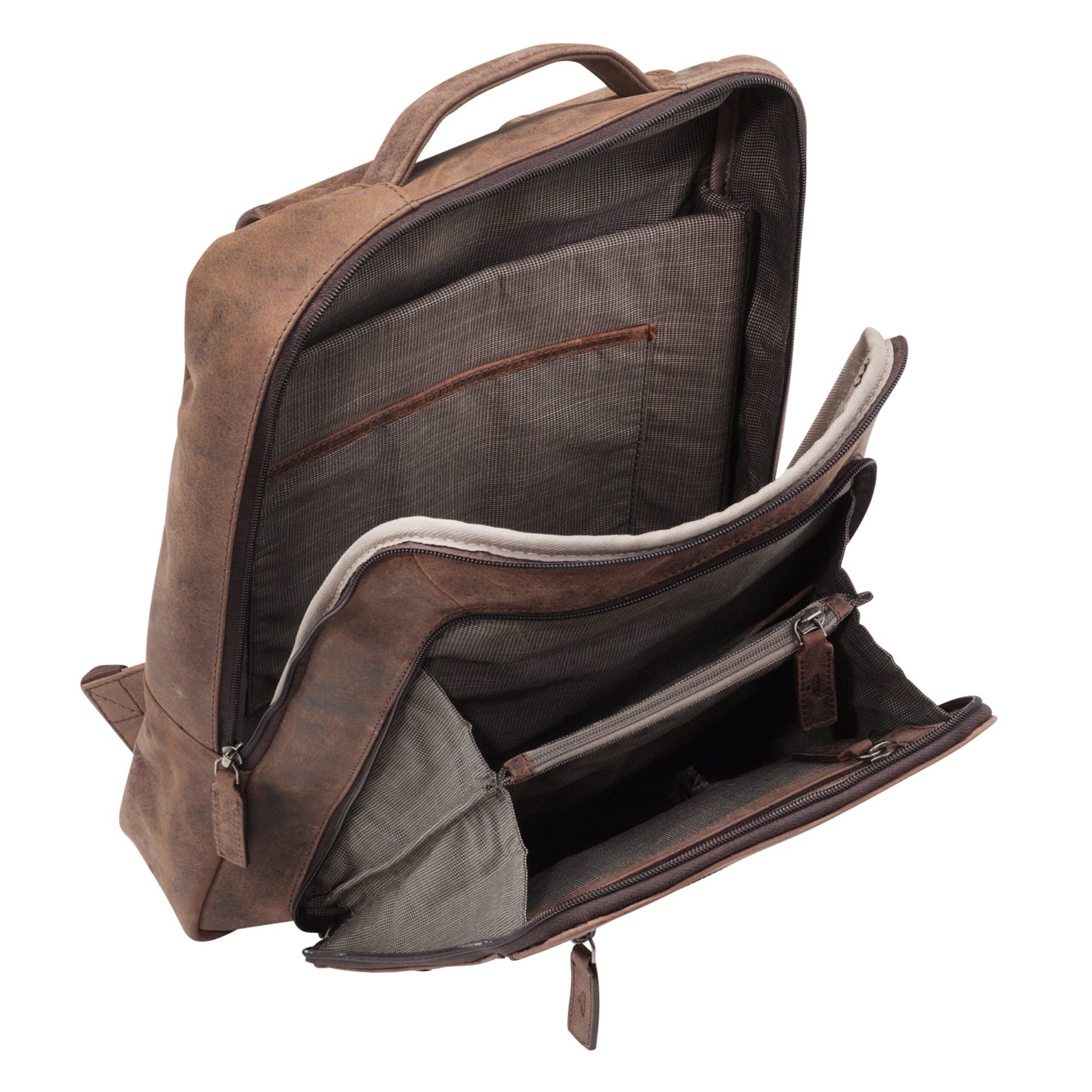 Alumaxx Jester Business Rucksack Leder braun 15,6 Zoll