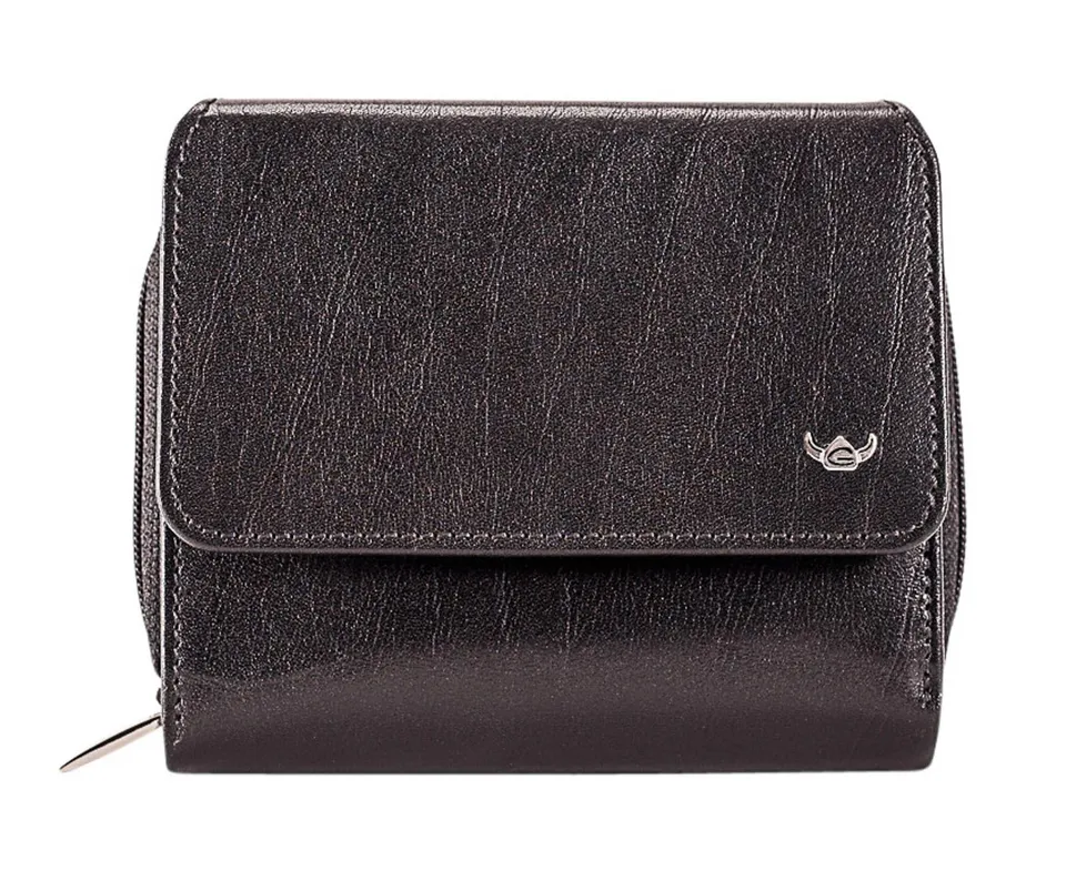 Golden Head Colorado Reißverschluss-Börse 11 cm schwarz Leder