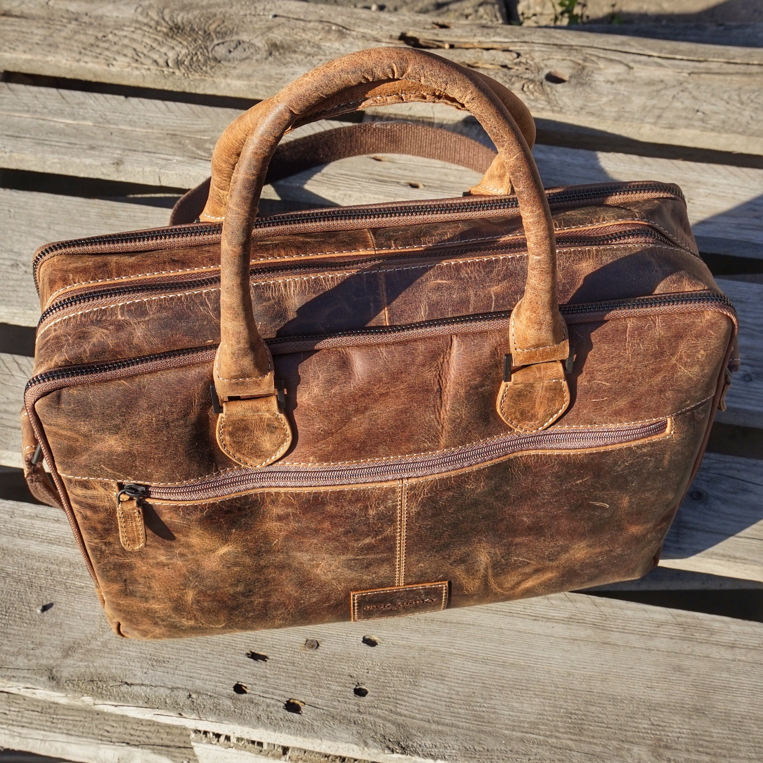 Jack Kinsky Baltimore 7 Aktentasche Cognac Rindleder