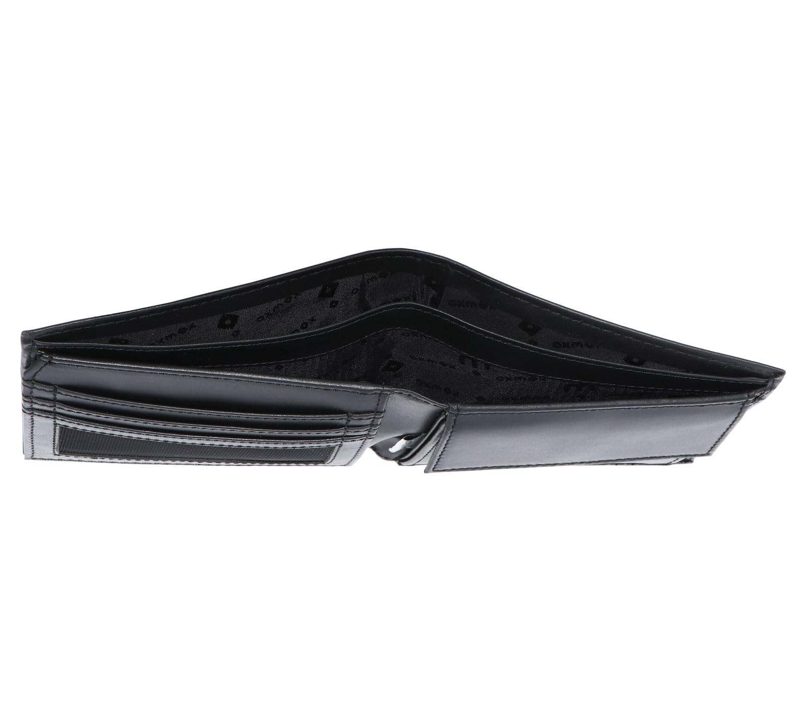 Oxmox Leather Querscheinbörse Geldbörse Lizard Black Rindsleder