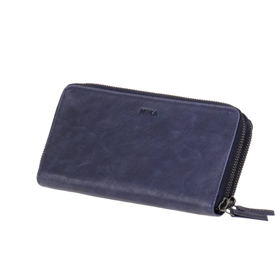 Alumaxx Damengeldbörse navy Leder Querformat