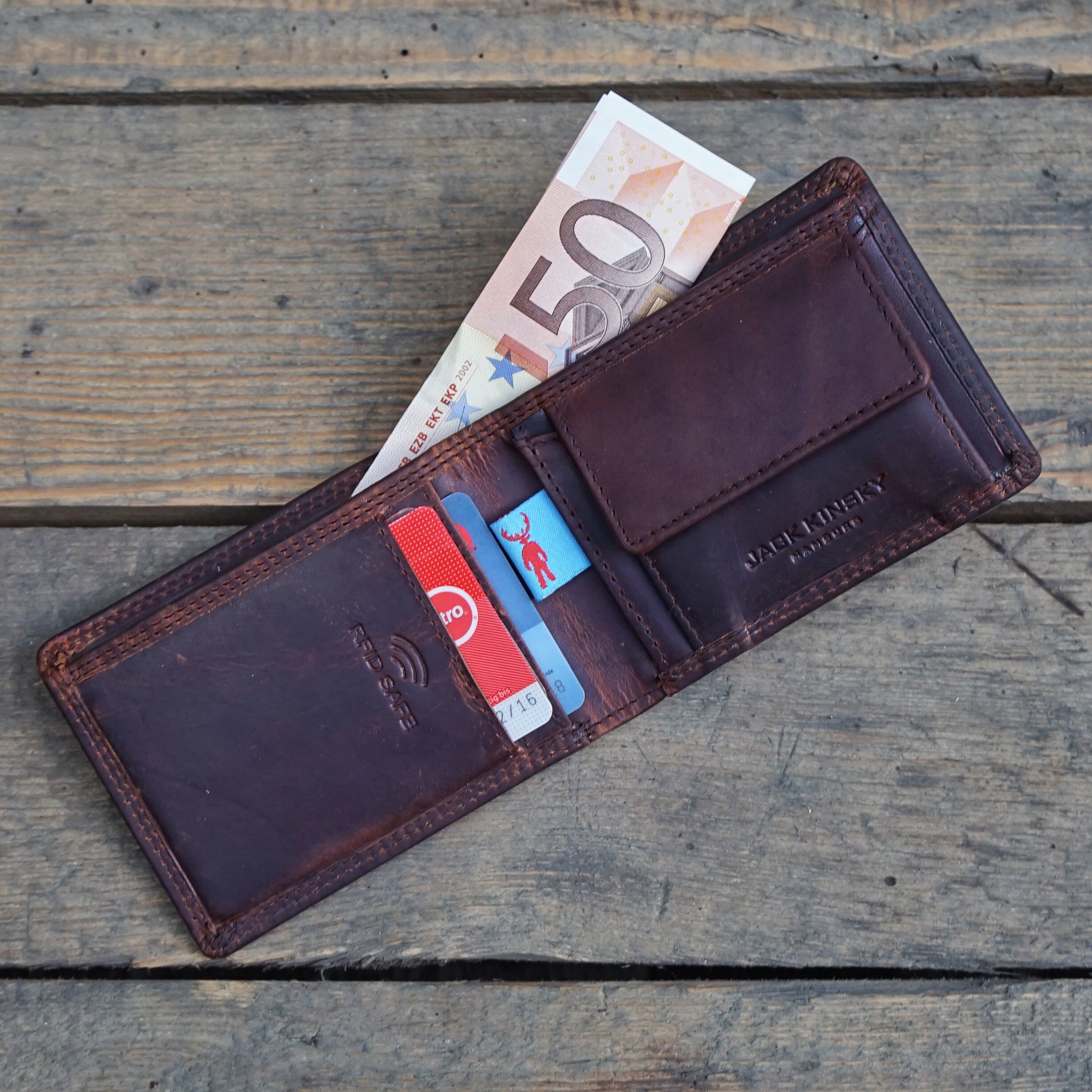 Jack Kinsky Monterey 104 Minibörse Cognac RFID