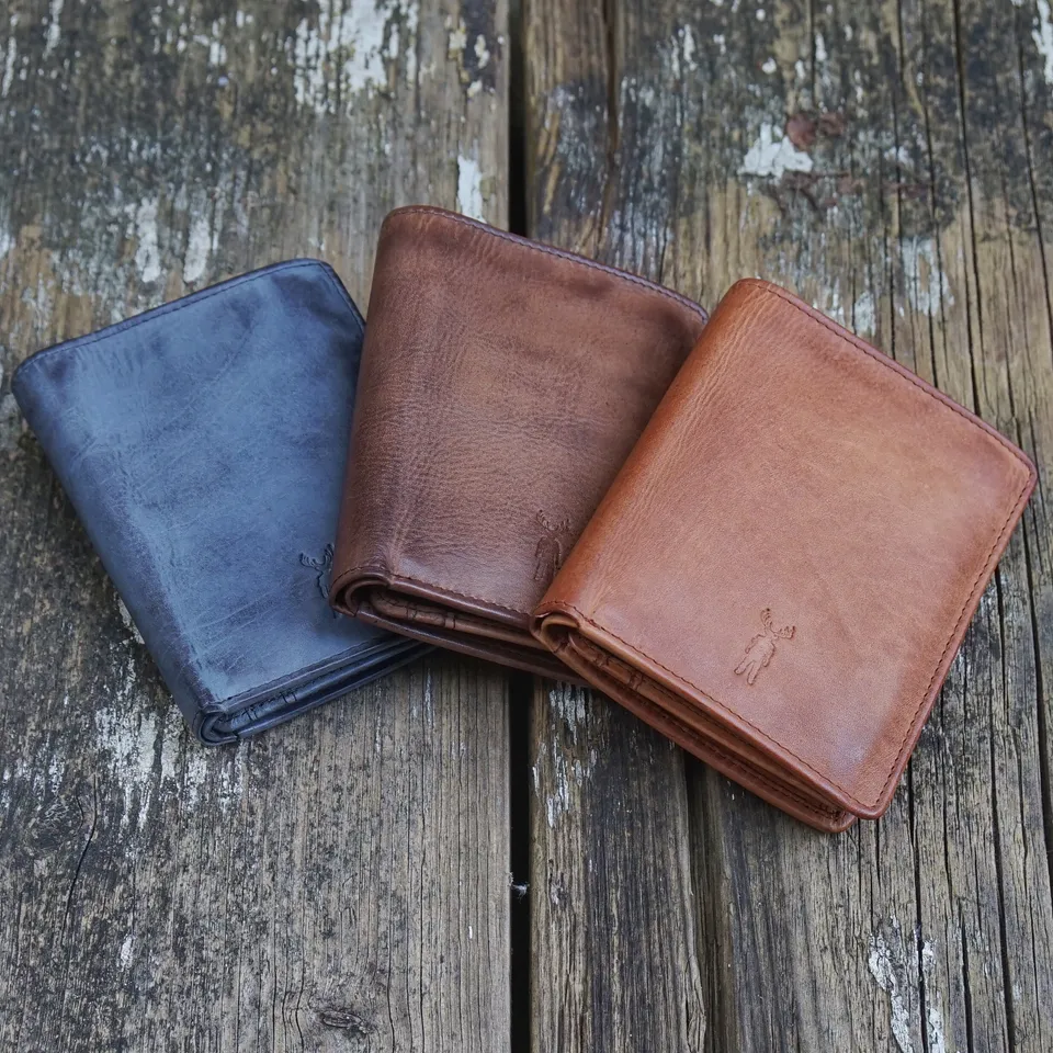 Jack Kinsky Nelson 100 Herrenbörse Cognac Vintage Leder
