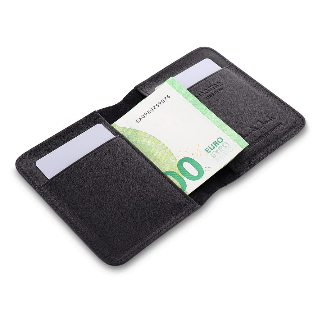 Jaimie Jacobs Magstar Geldbeutel Leder Schwarz Magnet RFID