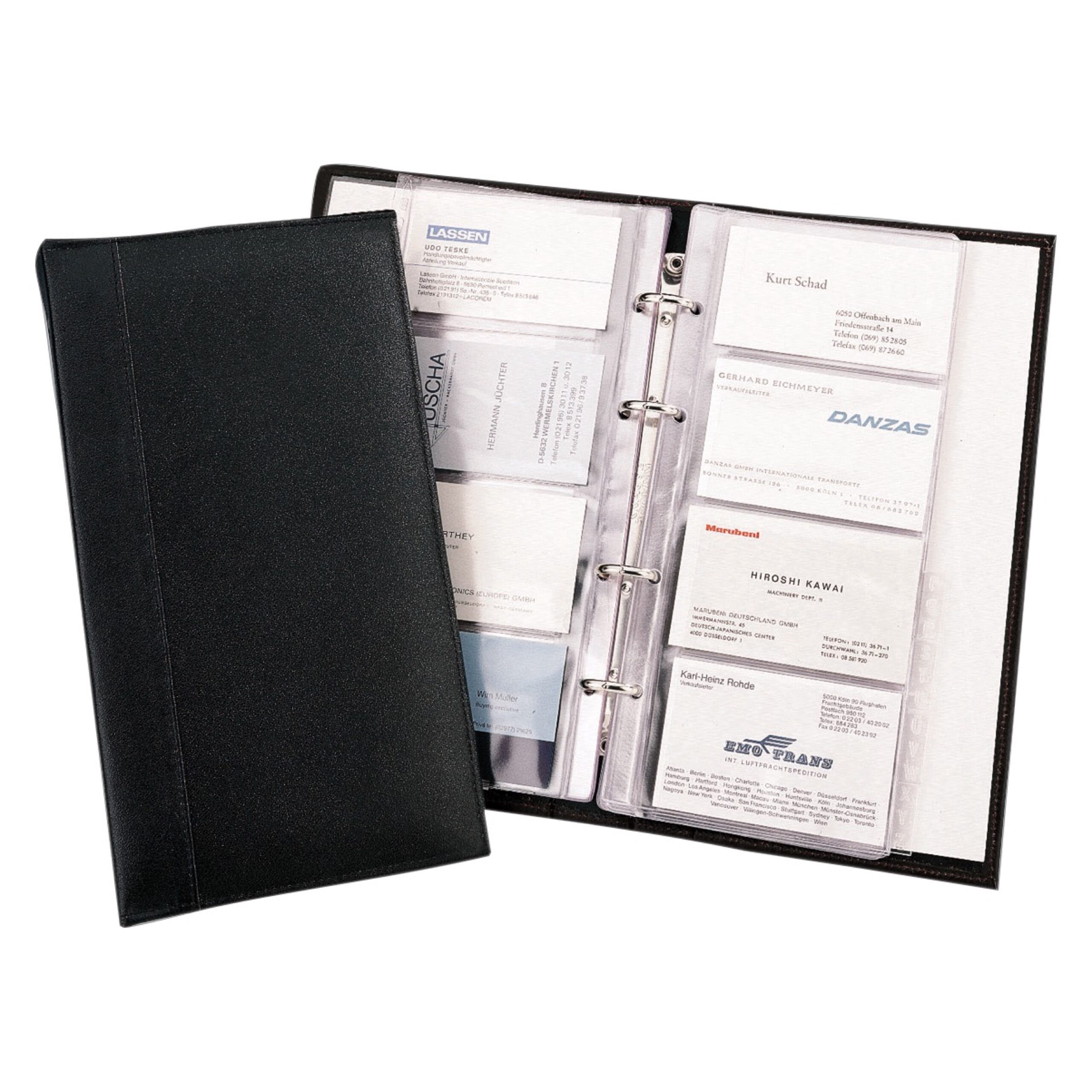 Alumaxx Visitenkarten-Ringbuch 120 Karten schwarz