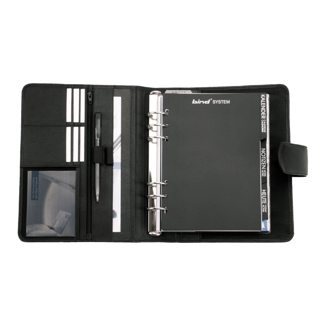 Alumaxx Systemplaner A5 schwarz Nappaleder mit Magnet