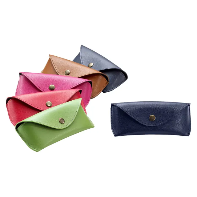 Alumaxx Brillen-Etui Brillenetui grün Leder groß