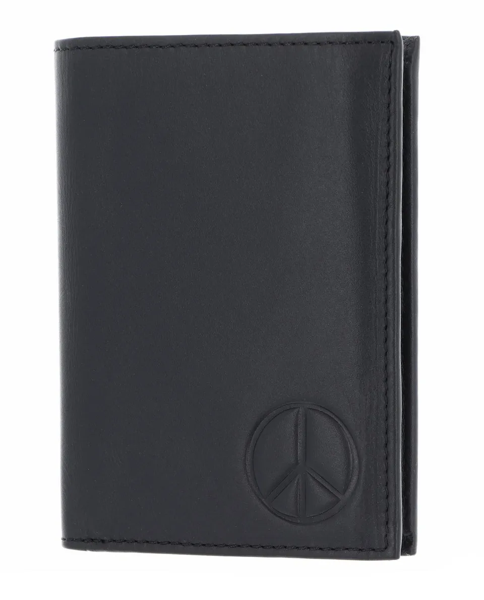 oxmox Leather Peace Kombibörse Schwarz RFID Hochformat