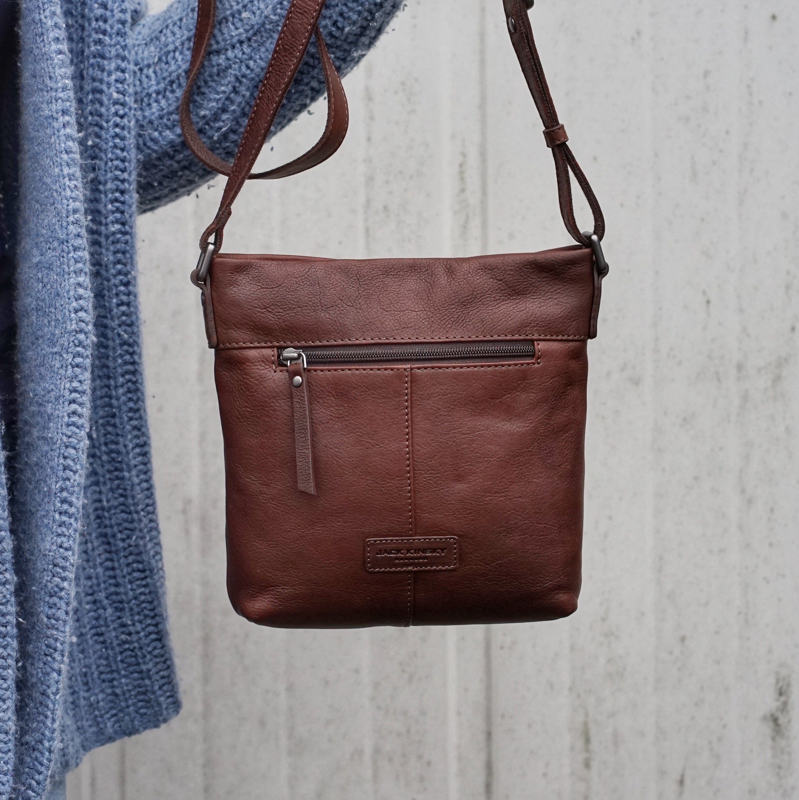 Jack Kinsky Montreal 20N Umhängetasche Cognac Leder