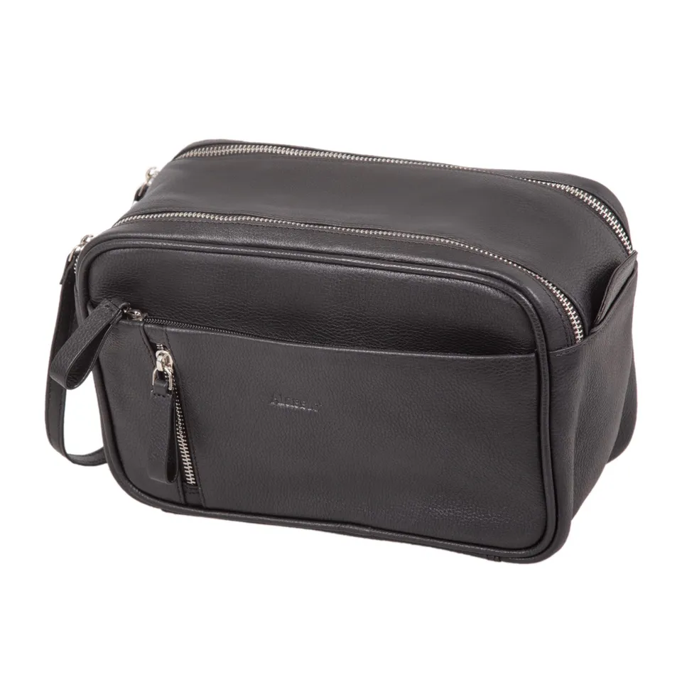 Alumaxx Salina Kulturtasche schwarz Leder mit Haken