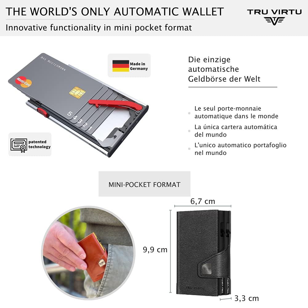 Tru Virtu Double Wallet Nappa Geldbörse Black RFID