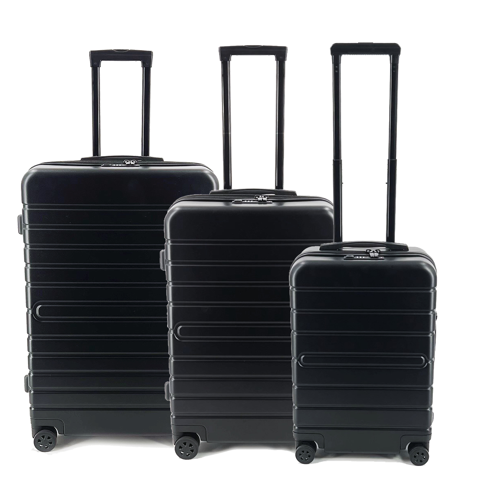 Alumaxx Business Trolleys 3er Kofferset schwarz TSA USB