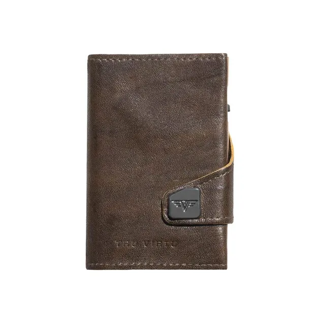 Tru Virtu Wallet Click & Slide Kartenetui Mossgreen Leder RFID