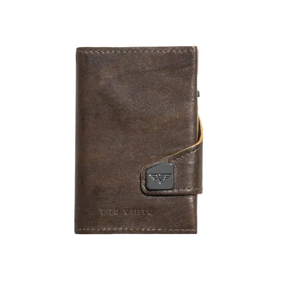 Tru Virtu Wallet Click & Slide Kartenetui Mossgreen Leder RFID