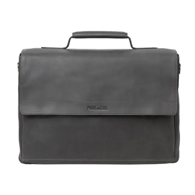 Alumaxx Percent Laptoptasche Leder grau gepolstert