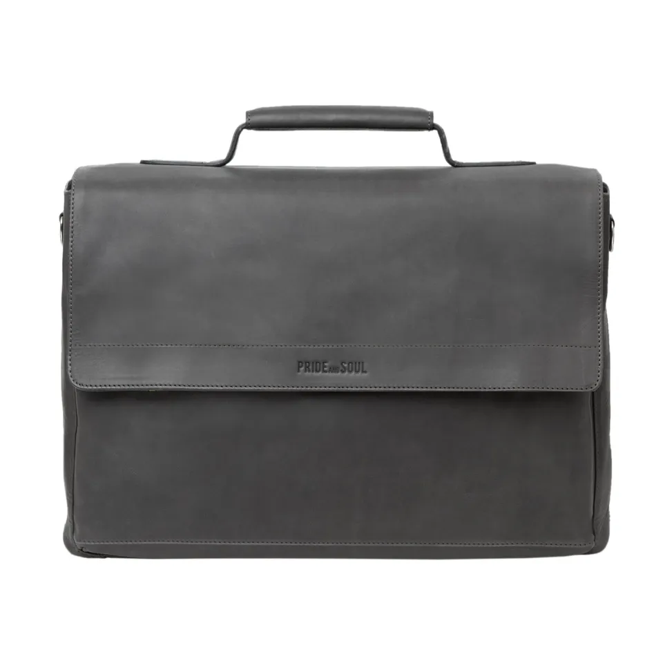 Alumaxx Percent Laptoptasche Leder grau gepolstert