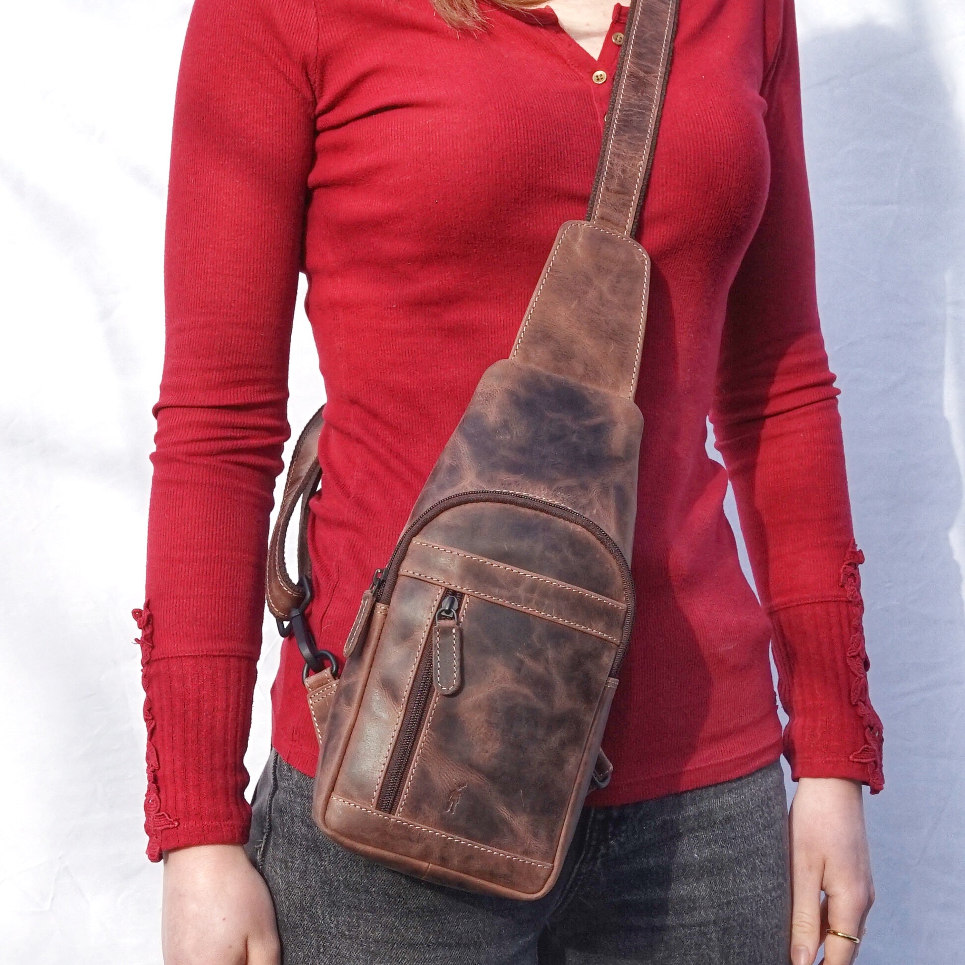 Jack Kinsky Baltimore 17 Bodybag Mocca Hunter-Leder