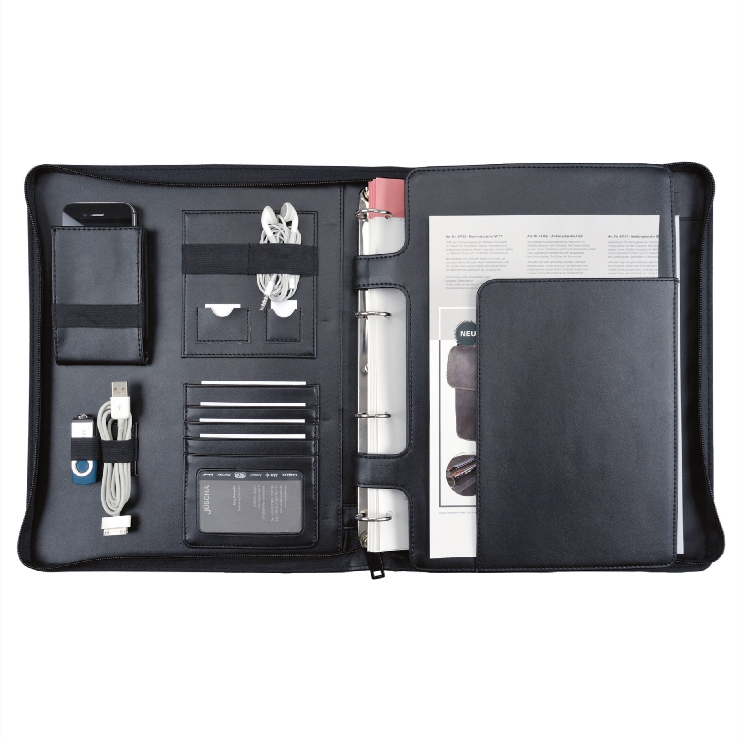 Alumaxx Imperia Orgamappe A4 Schwarz Tablet Reissverschluss