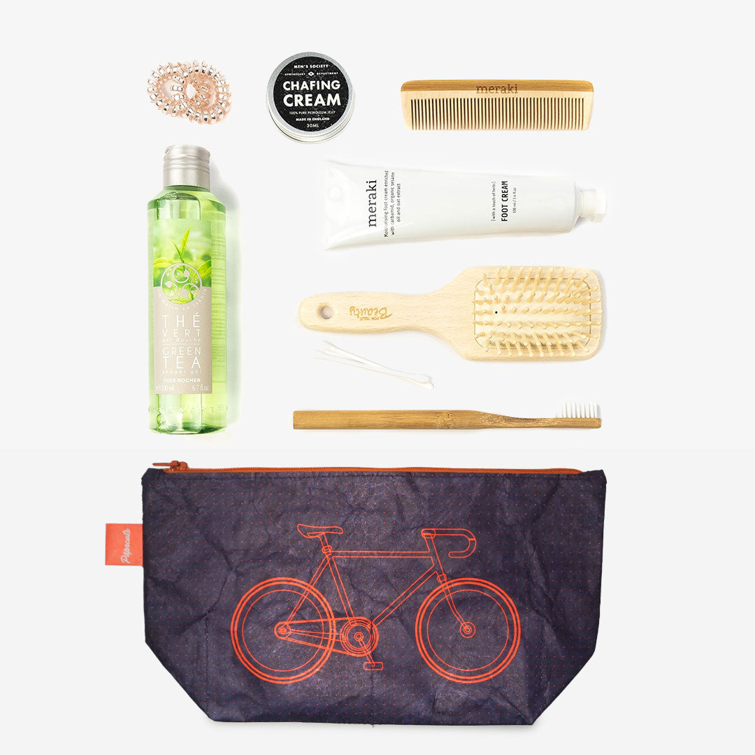 Paprcuts Kulturbeutel Bike Waschtasche blau-orange Tyvek
