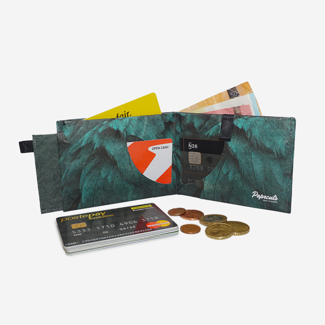 Paprcuts RFID PRO Ara Portemonnaie grün schwarz Tyvek RFID