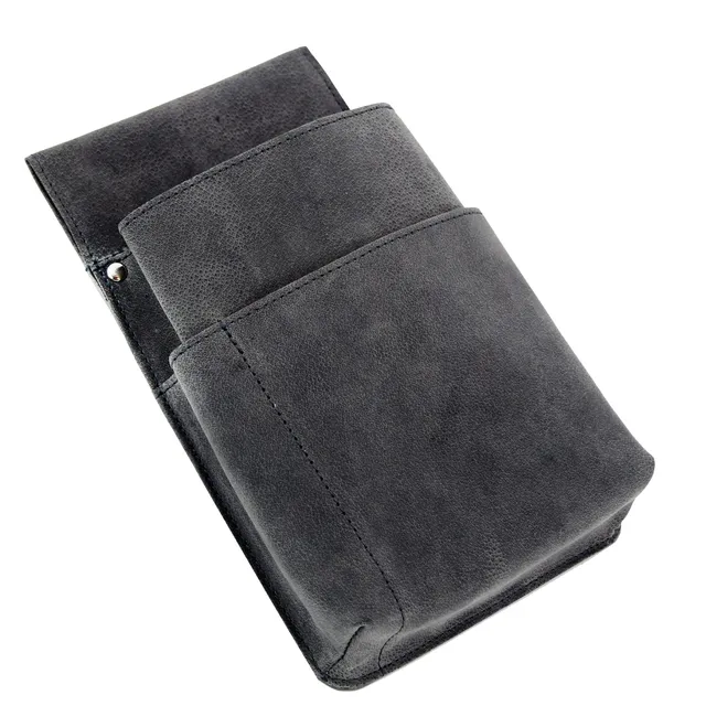 Alumaxx Gürteltasche Kellnerbörse Kellnertasche grau Leder