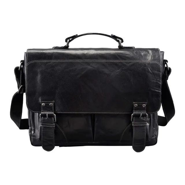 Alumaxx Baggie Bag XL Umhängetasche Schwarz Leder