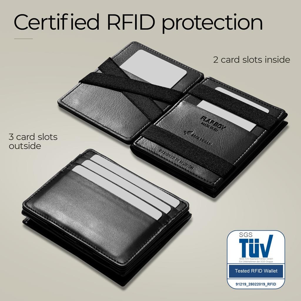 Jaimie Jacobs Flap Boy Vegan Geldbörse Schwarz Münzfach