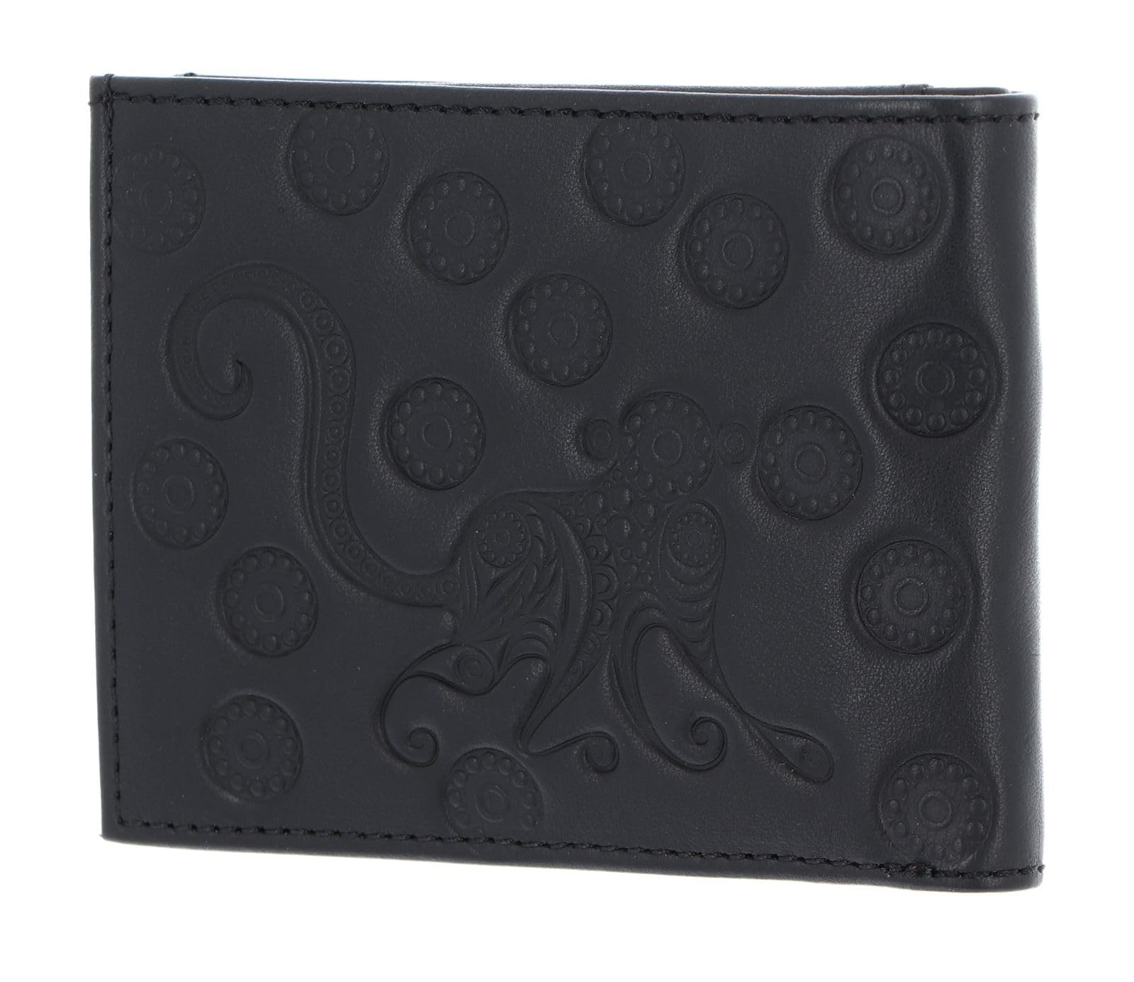 oxmox Leather Pocketbörse Geldbörse Monkey Schwarz Querformat