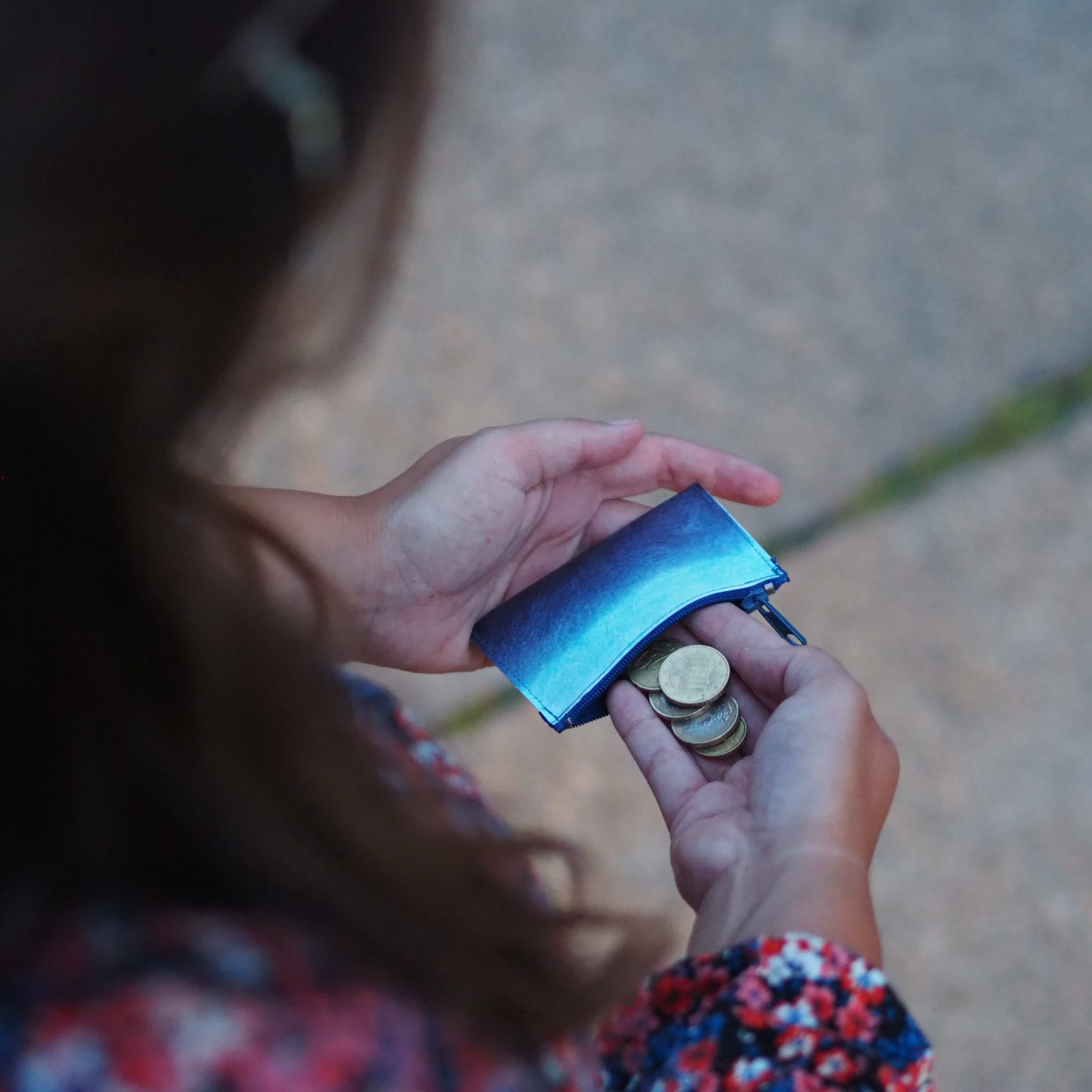 Paprcuts Münzbörse Blue Lagoon Mini-Portemonnaie blau RFID