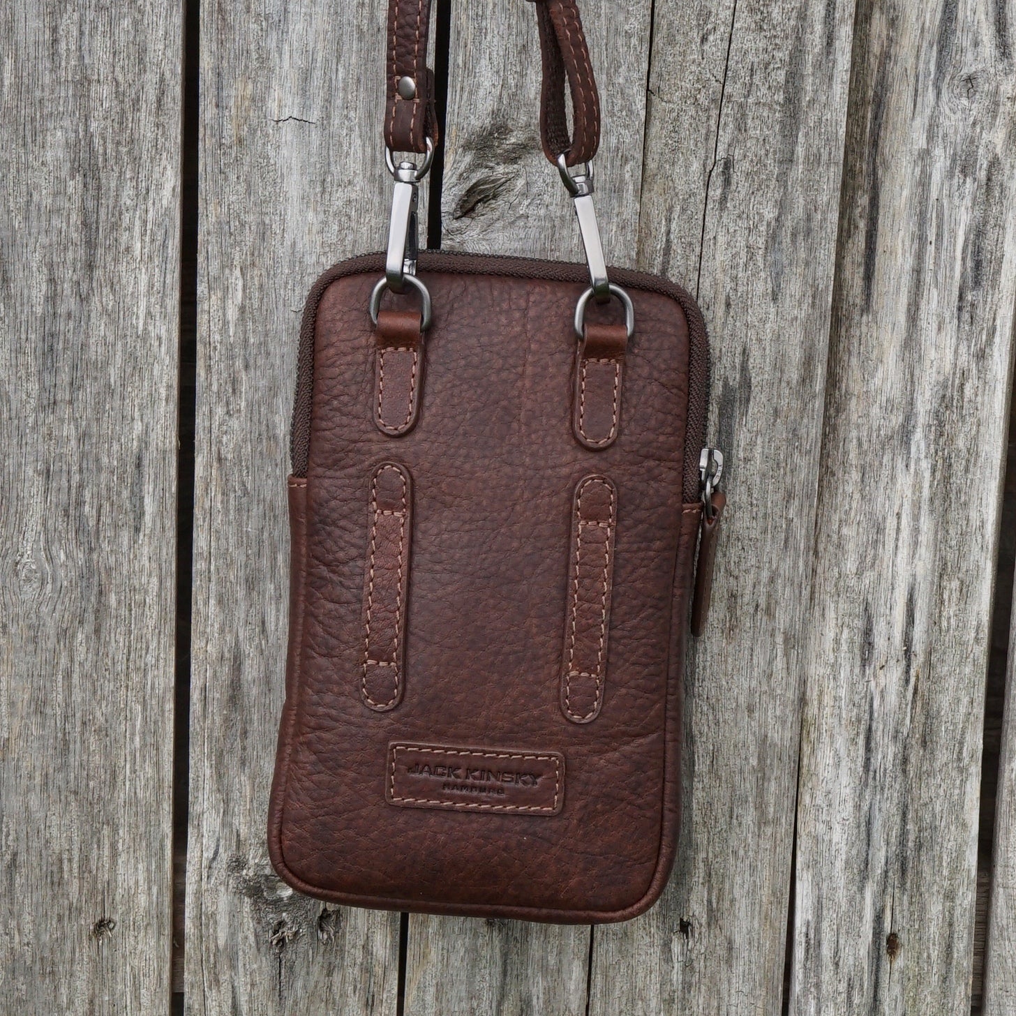 Jack Kinsky Porto 10 Handytasche Cognac Büffelleder