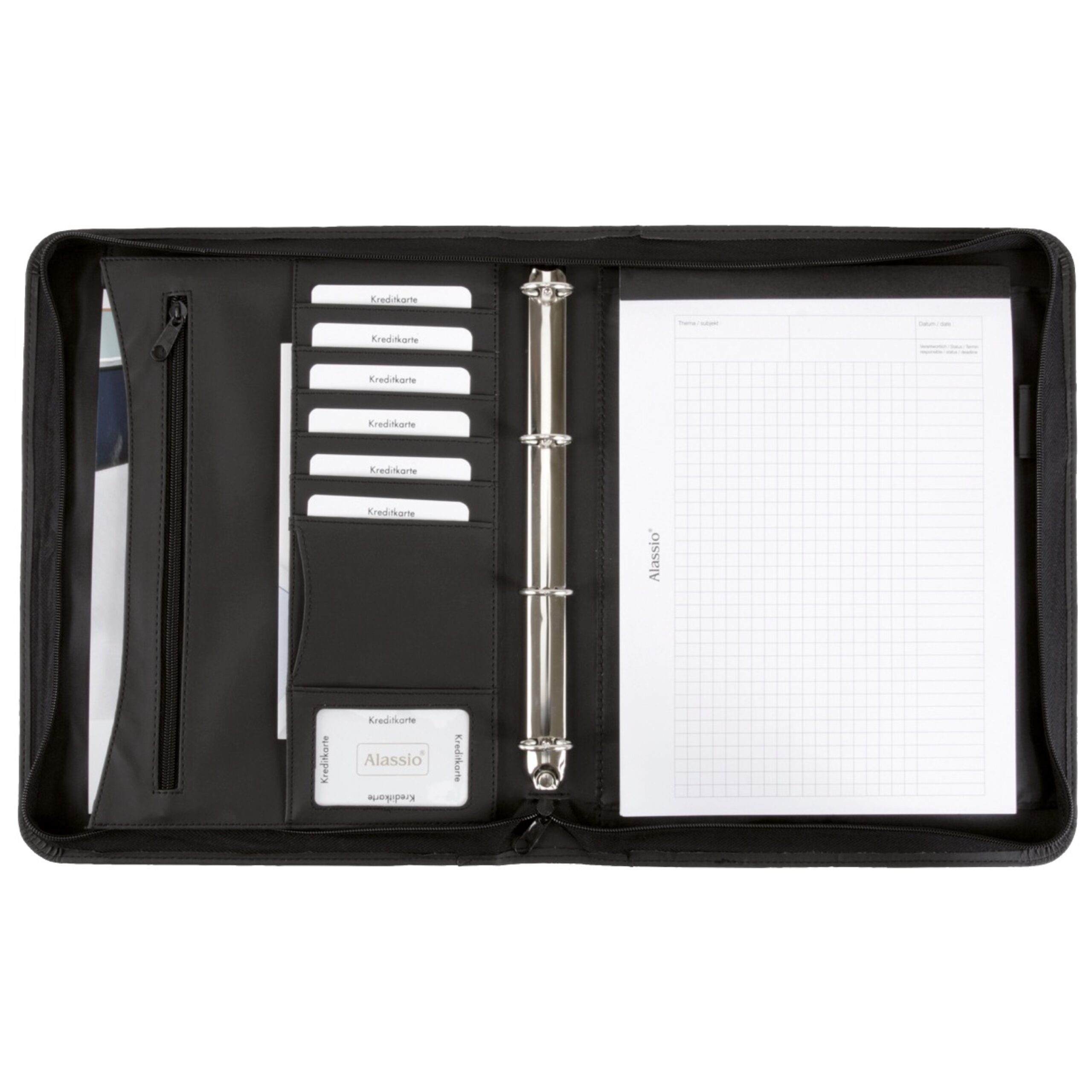 Alumaxx OFFICE SET Schreibmappe A4 schwarz mit Block